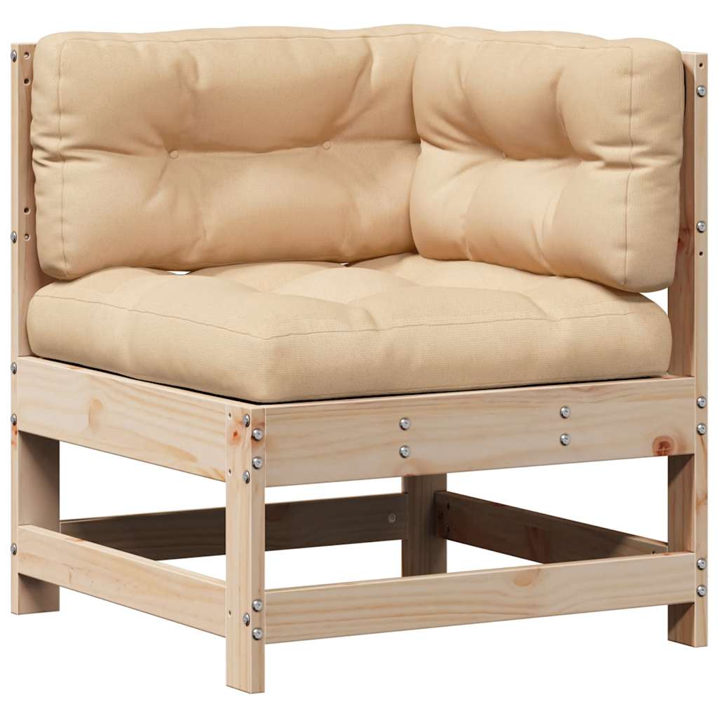 vidaXL 3-tlg. Garten-Lounge-Set mit Kissen Massivholz Kiefer