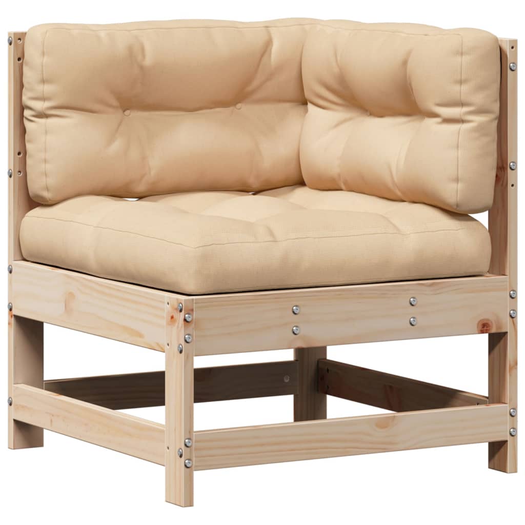 vidaXL 4-tlg. Garten-Lounge-Set mit Kissen Massivholz Kiefer