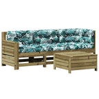vidaXL 4-tlg. Garten-Lounge-Set mit Kissen Kiefernholz Imprägniert