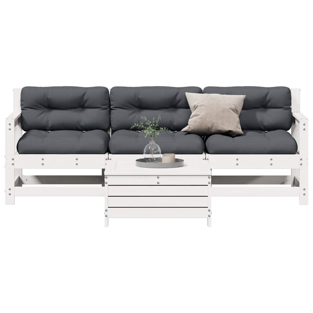 vidaXL 4-tlg. Garten-Lounge-Set mit Kissen Massivholz Kiefer