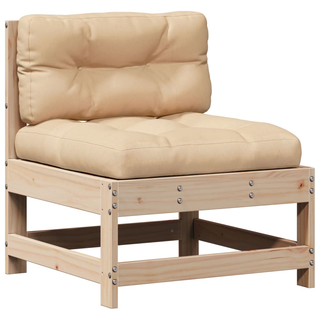 vidaXL 7-tlg. Garten-Lounge-Set mit Kissen Massivholz Kiefer