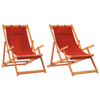 vidaXL Strandstühle 2 Stk. Klappbar Rot Stoff