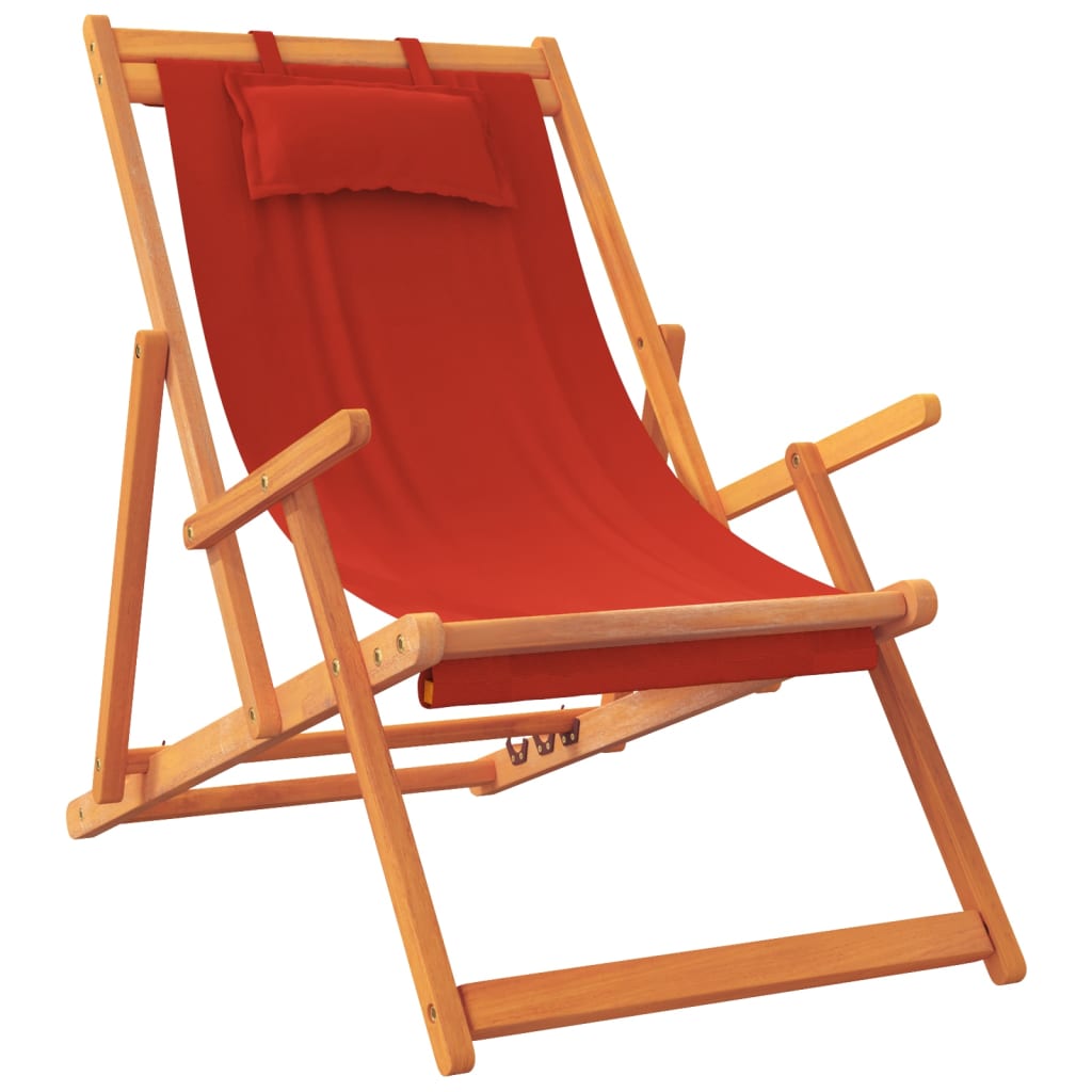 vidaXL Strandstühle 2 Stk. Klappbar Rot Stoff