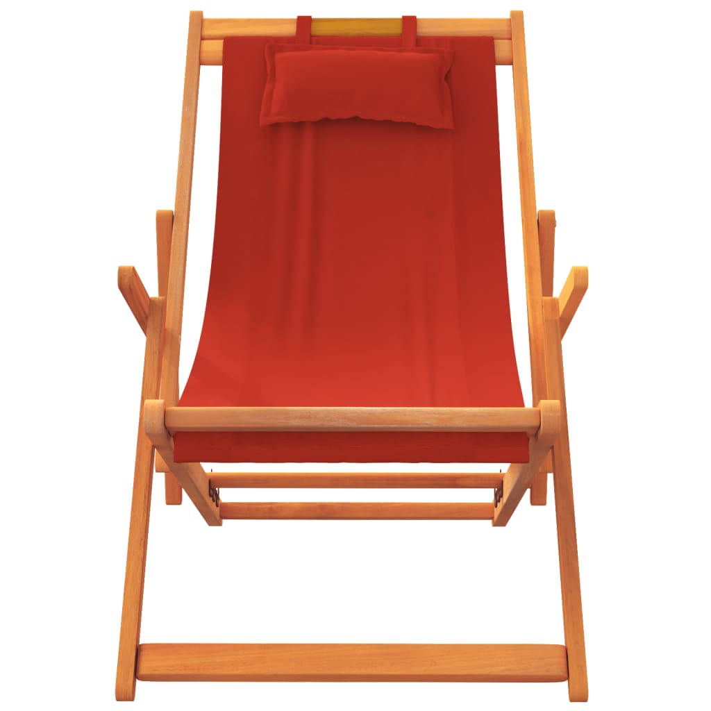 vidaXL Strandstühle 2 Stk. Klappbar Rot Stoff