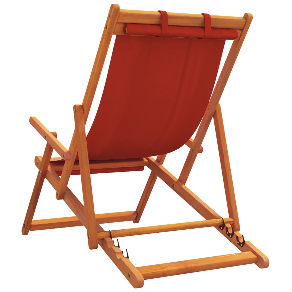 vidaXL Strandstühle 2 Stk. Klappbar Rot Stoff