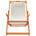 vidaXL Klappbare Strandstühle 2 Stk. Creme Stoff