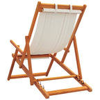 vidaXL Klappbare Strandstühle 2 Stk. Creme Stoff
