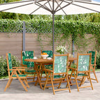 vidaXL Gartenstühle Verstellbar 6 Stk. Grün Stoff und Massivholz