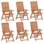 vidaXL Gartenstühle 6 Stk. Verstellbar 56x72x107 cm Massivholz Akazie