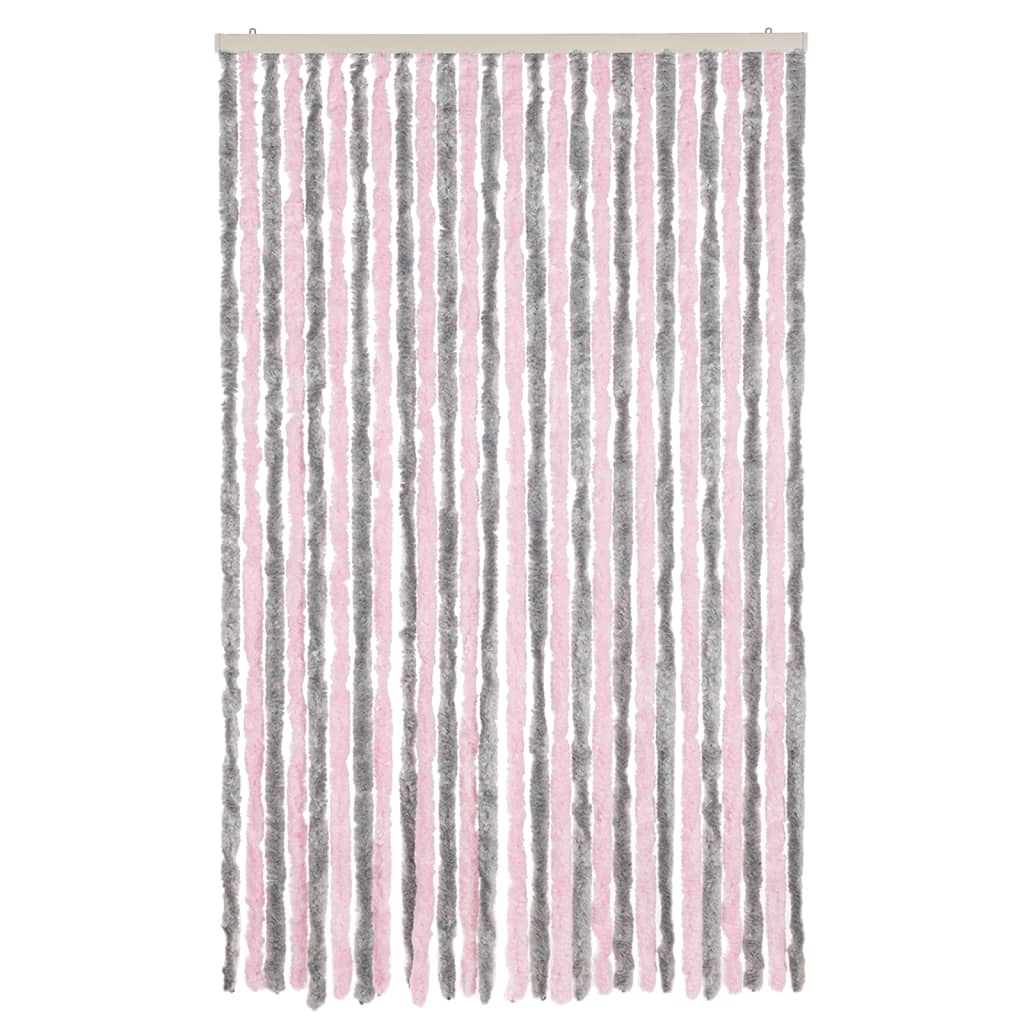 vidaXL Fliegenvorhang Silbergrau und Rosa 118x220 cm Chenille