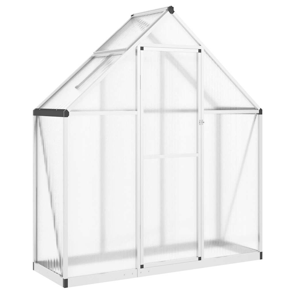 vidaXL Gewächshaus mit Fundamentrahmen Silbern 169x58x195cm Aluminimum