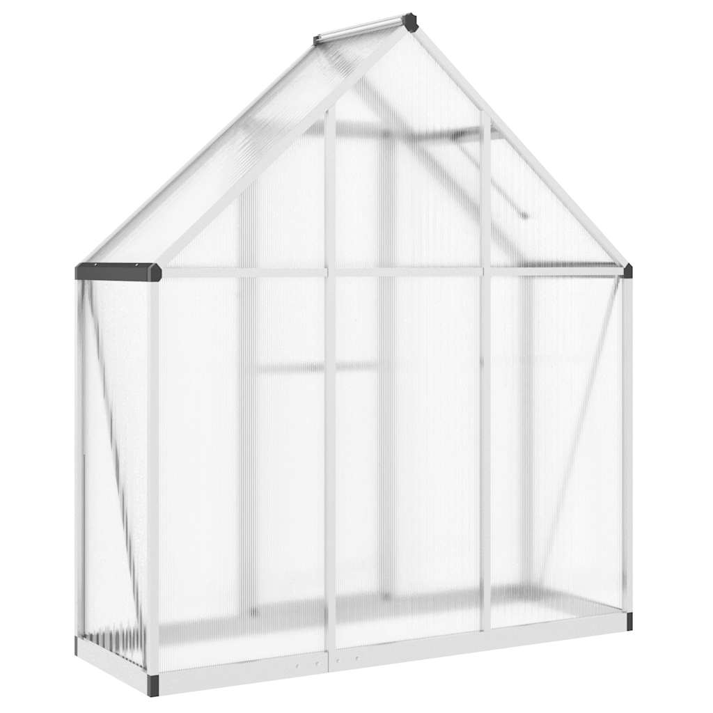 vidaXL Gewächshaus mit Fundamentrahmen Silbern 169x58x195cm Aluminimum