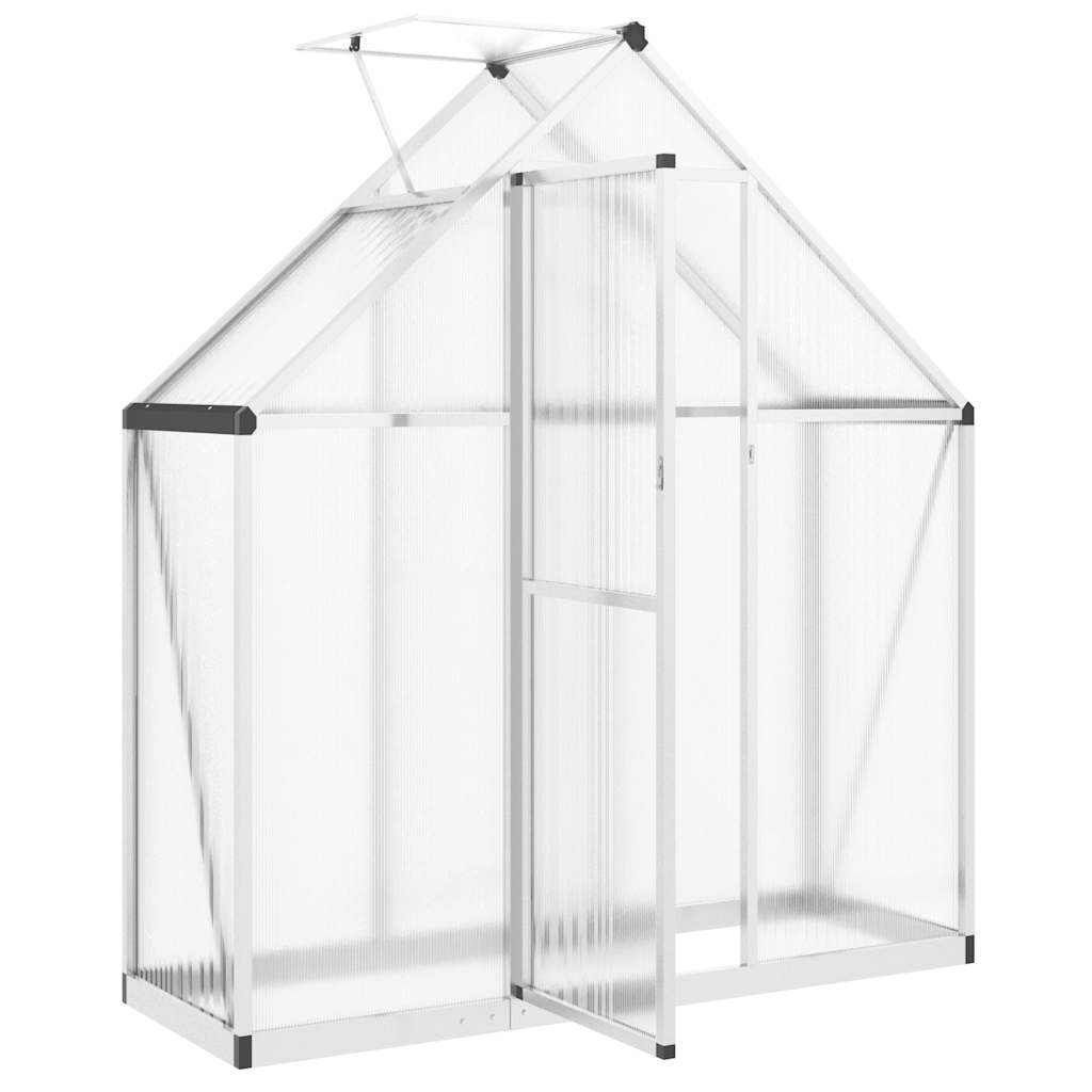 vidaXL Gewächshaus mit Fundamentrahmen Silbern 169x58x195cm Aluminimum