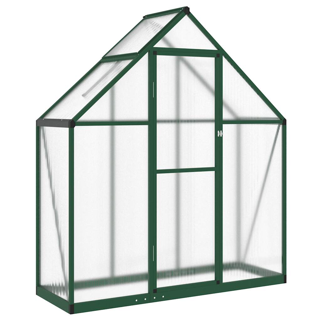 vidaXL Gewächshaus mit Fundamentrahmen Grün 169x58x195 cm Aluminimum