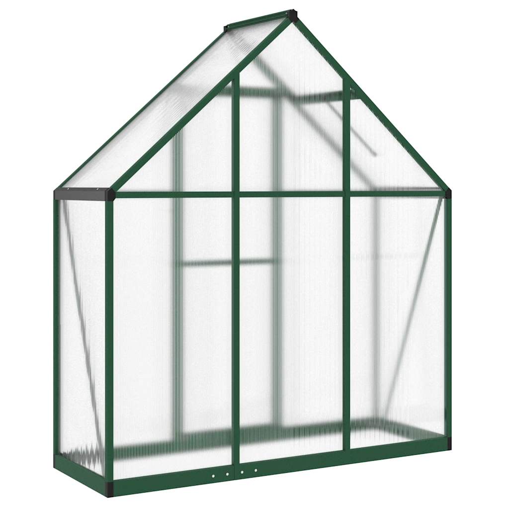 vidaXL Gewächshaus mit Fundamentrahmen Grün 169x58x195 cm Aluminimum