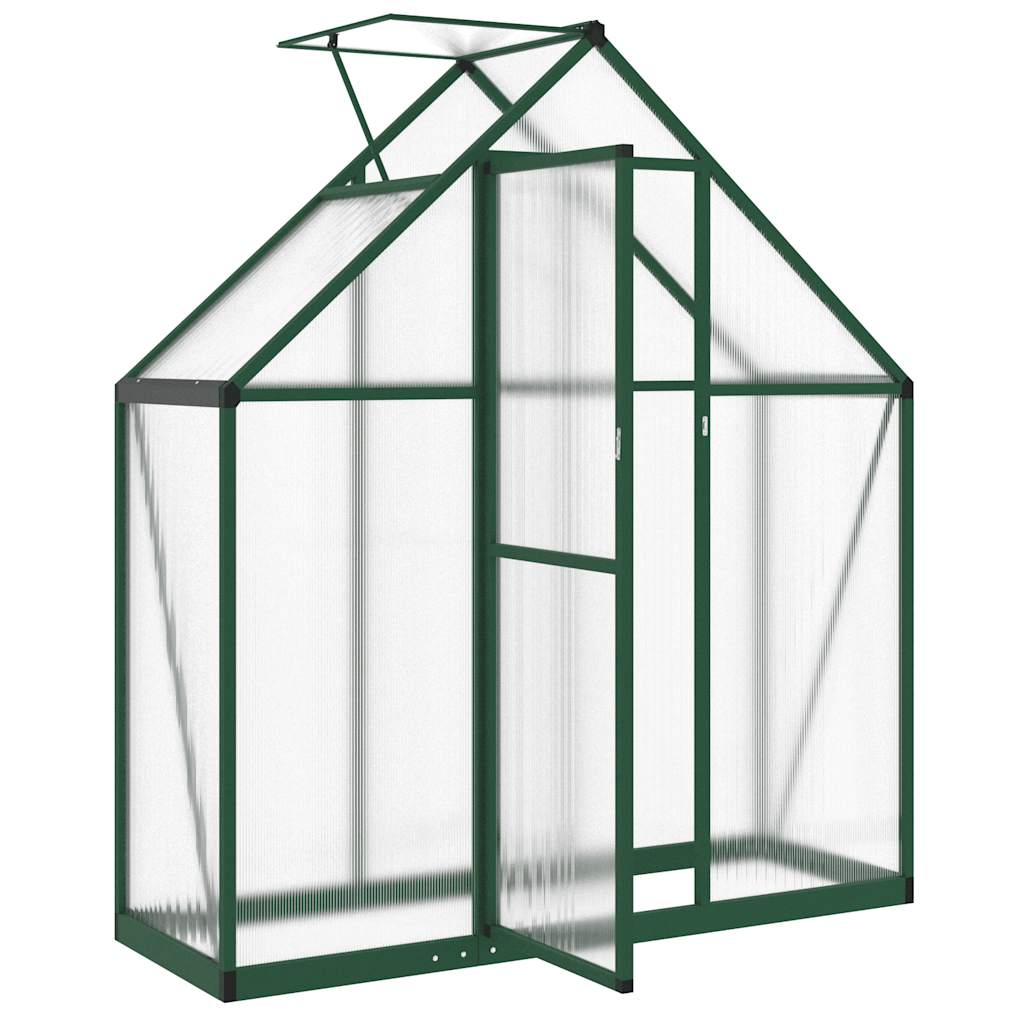 vidaXL Gewächshaus mit Fundamentrahmen Grün 169x58x195 cm Aluminimum