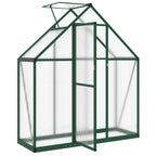 vidaXL Gewächshaus mit Fundamentrahmen Grün 169x58x195 cm Aluminimum