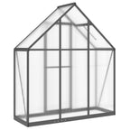 vidaXL Gewächshaus mit Fundamentrahmen Anthrazit 169x58x195 cm Alu