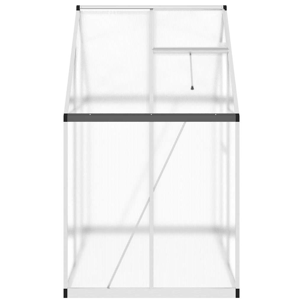 vidaXL Gewächshaus mit Fundamentrahmen Silbern 169x114x195 cm Alu