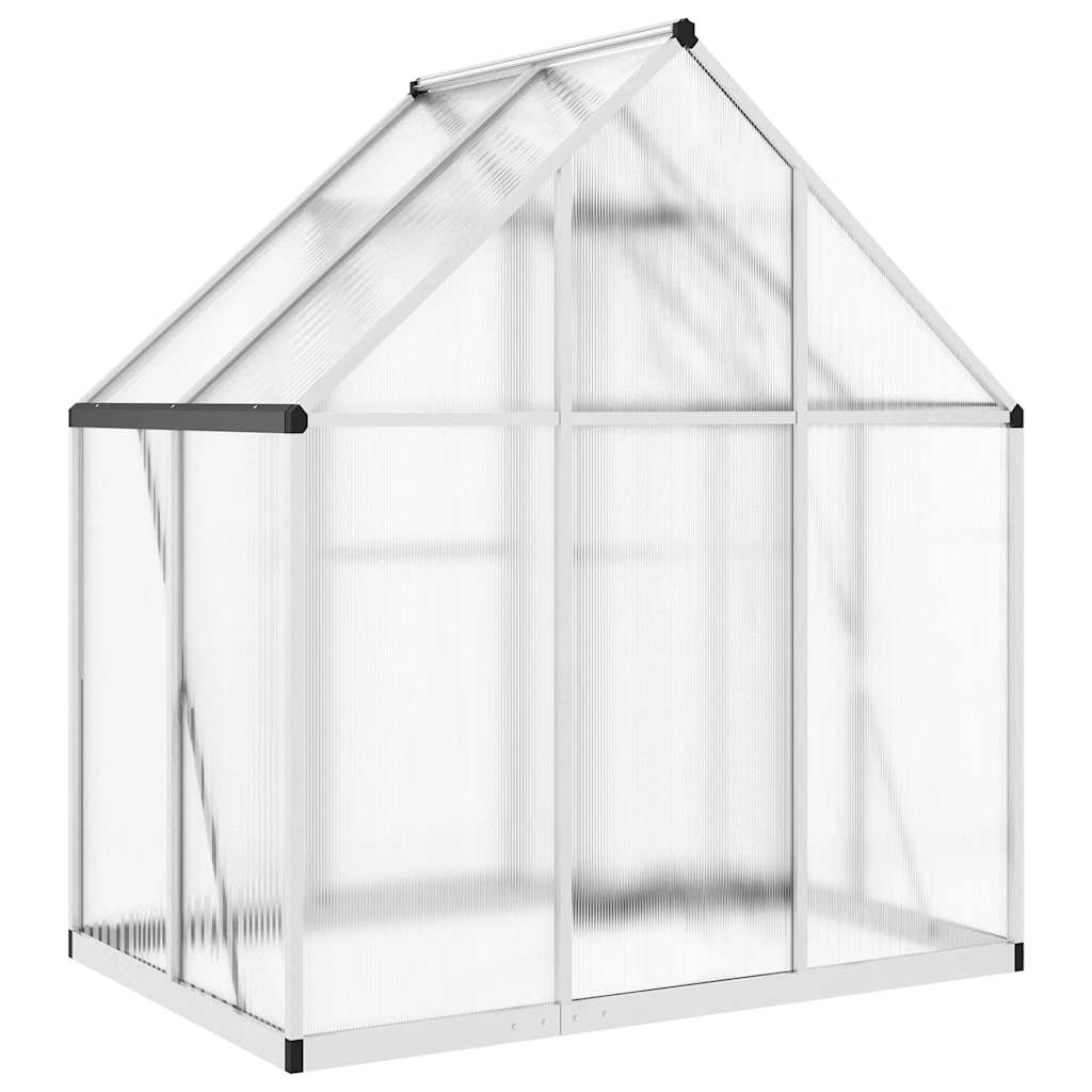 vidaXL Gewächshaus mit Fundamentrahmen Silbern 169x114x195 cm Alu