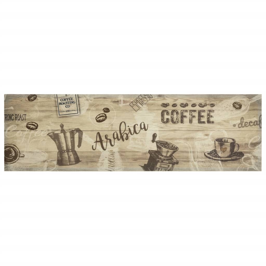 vidaXL Küchenteppich Waschbar Kaffee Braun 45x150 cm Samt