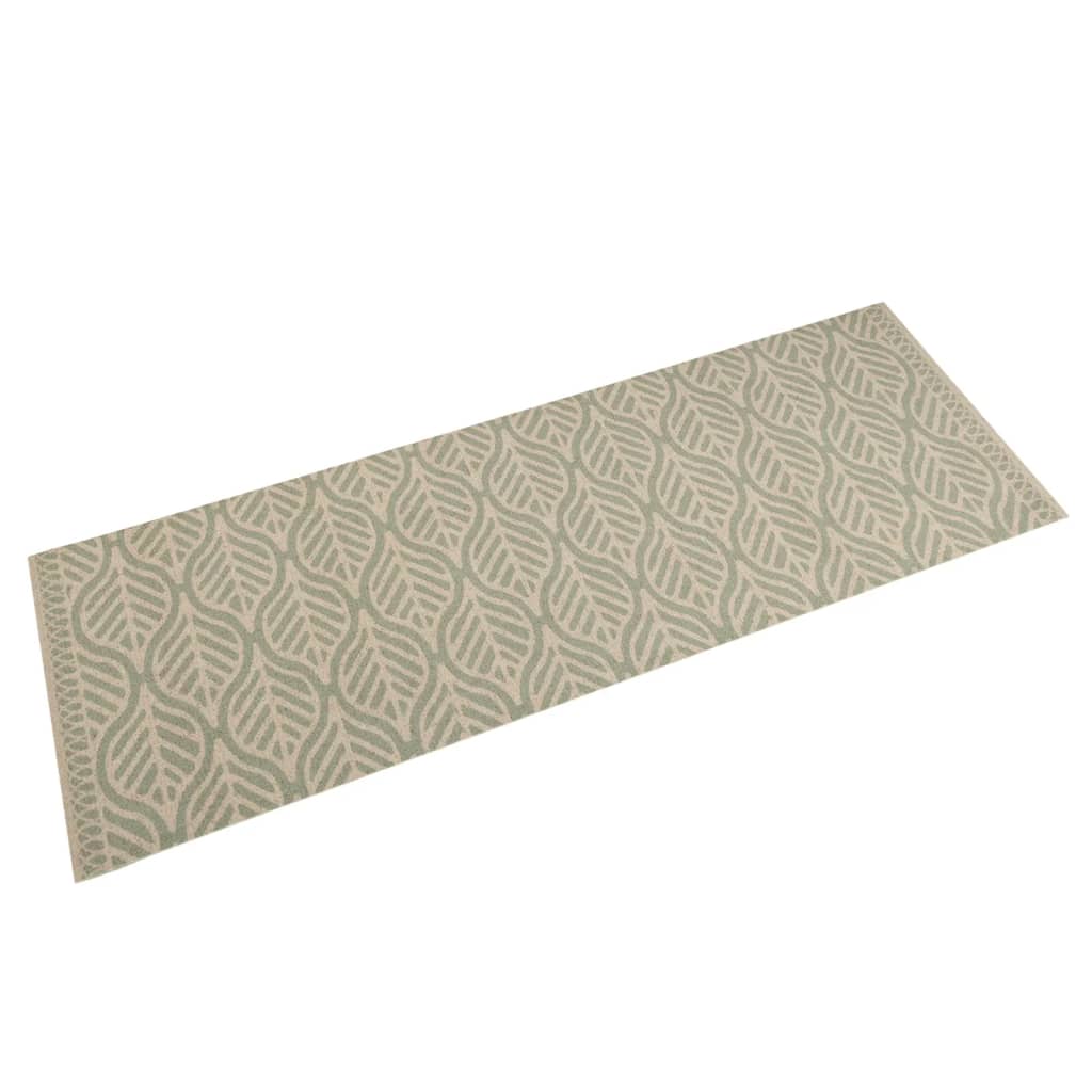 vidaXL Küchenteppich Waschbar Blätter 45x150 cm Samt