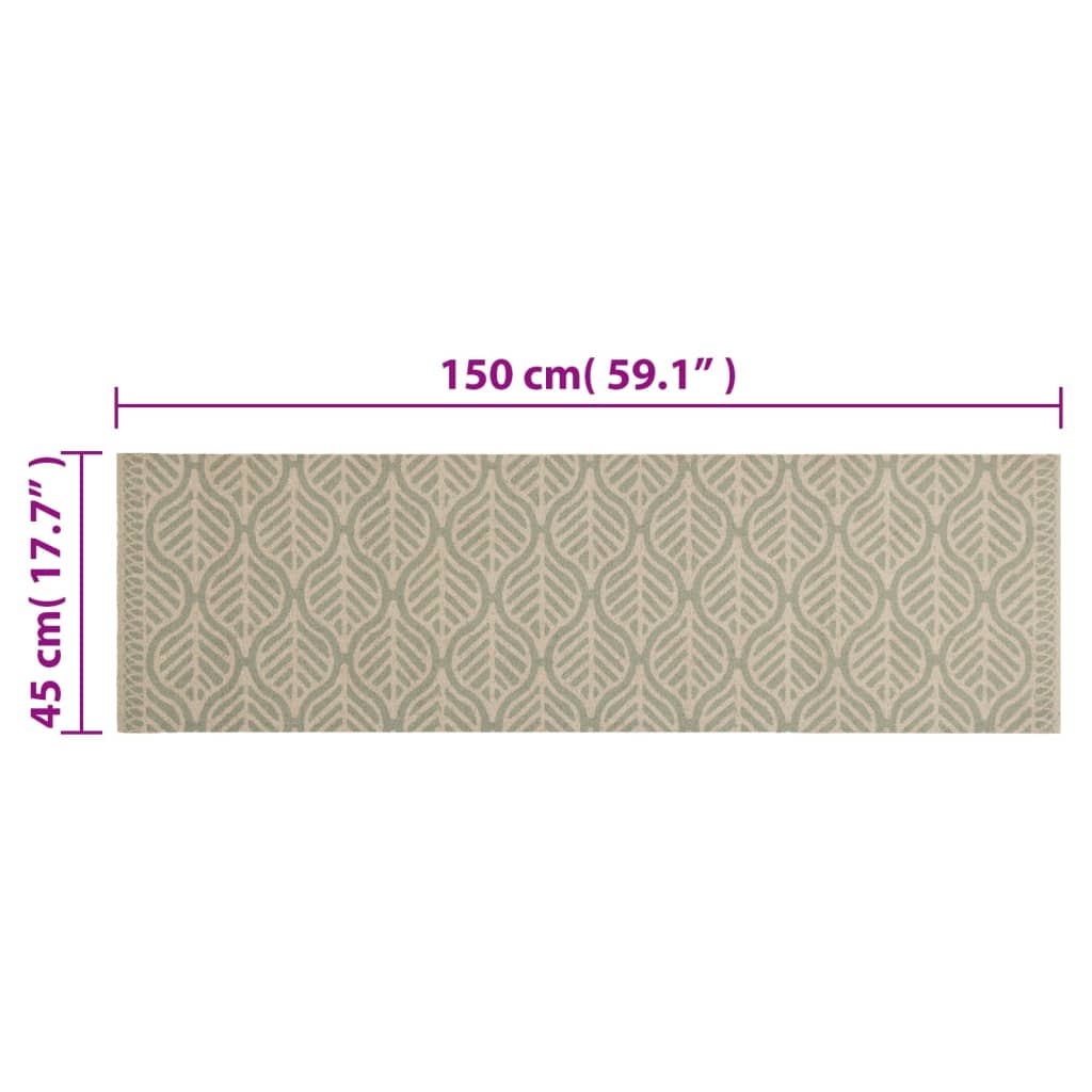 vidaXL Küchenteppich Waschbar Blätter 45x150 cm Samt