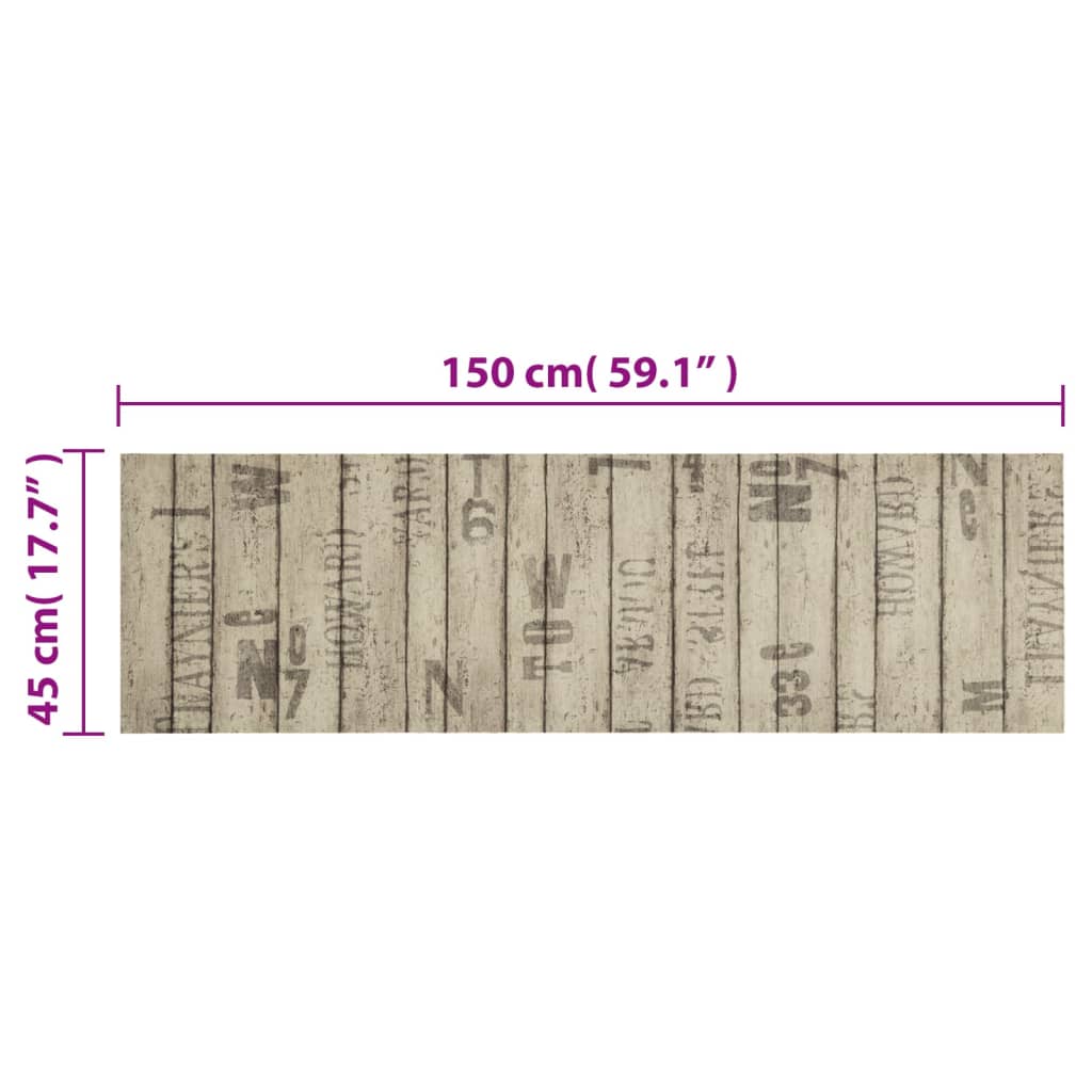 vidaXL Küchenteppich Waschbar Zaun 45x150 cm Samt