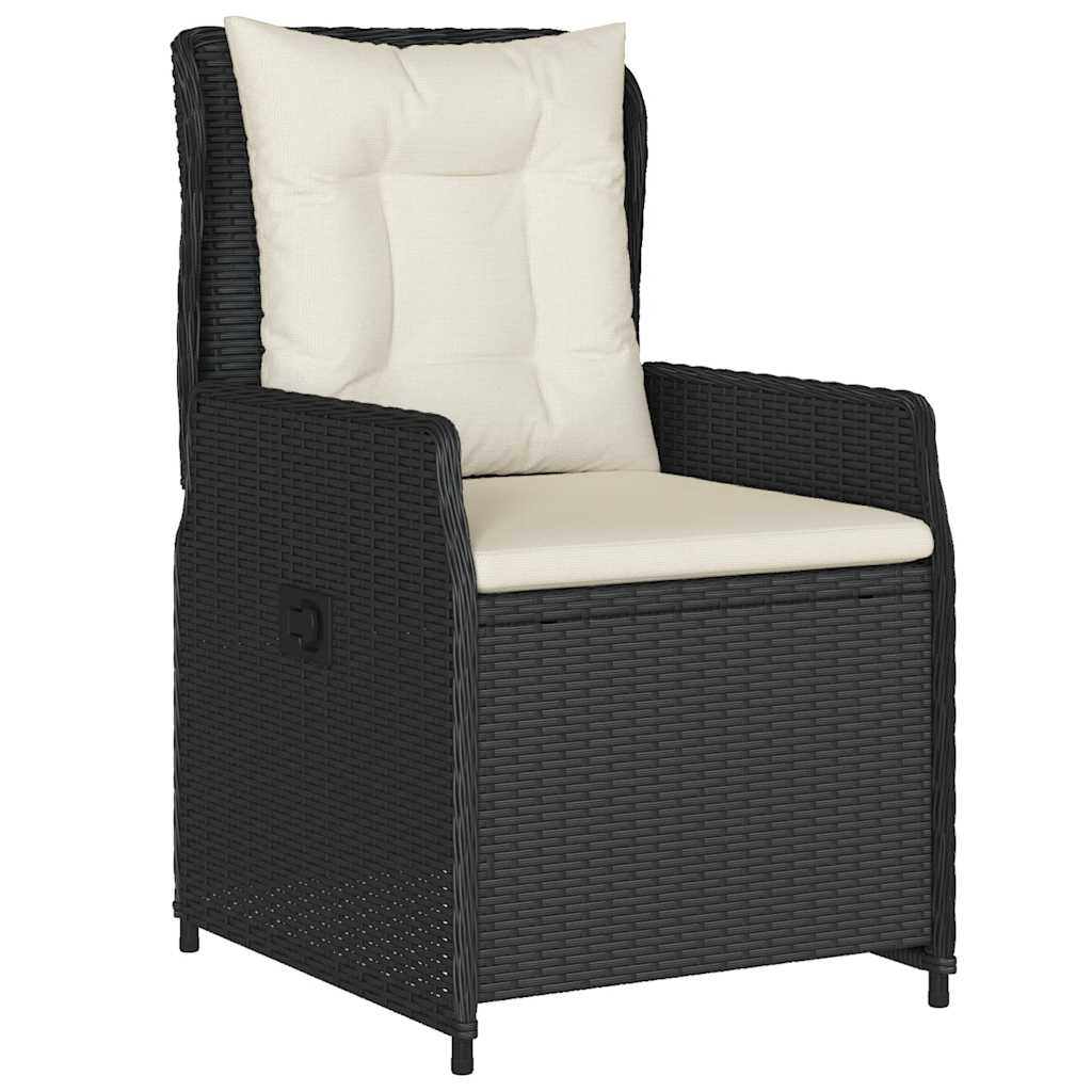 vidaXL Gartensessel 2 Stk. Verstellbar Schwarz Poly Rattan