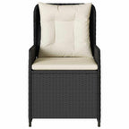 vidaXL Gartensessel 2 Stk. Verstellbar Schwarz Poly Rattan