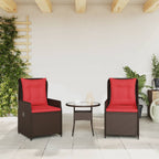 vidaXL Liegende Gartenstühle 2 Stk. Braun Poly Rattan