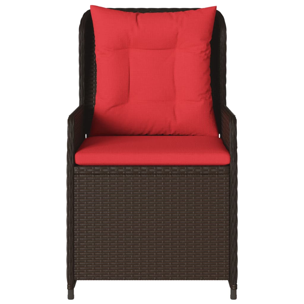 vidaXL Liegende Gartenstühle 2 Stk. Braun Poly Rattan
