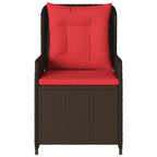 vidaXL Liegende Gartenstühle 2 Stk. Braun Poly Rattan