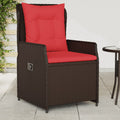vidaXL Liegende Gartenstühle 2 Stk. Braun Poly Rattan
