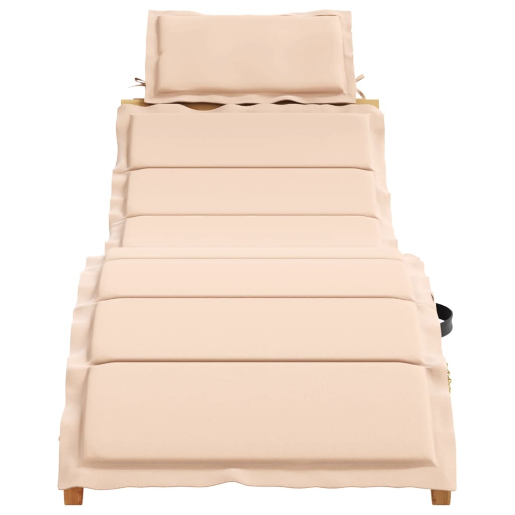 vidaXL Sonnenliegen mit Auflagen 2 Stk. Beige Massivholz Akazie