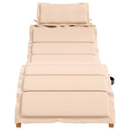 vidaXL Sonnenliegen mit Auflagen 2 Stk. Beige Massivholz Akazie