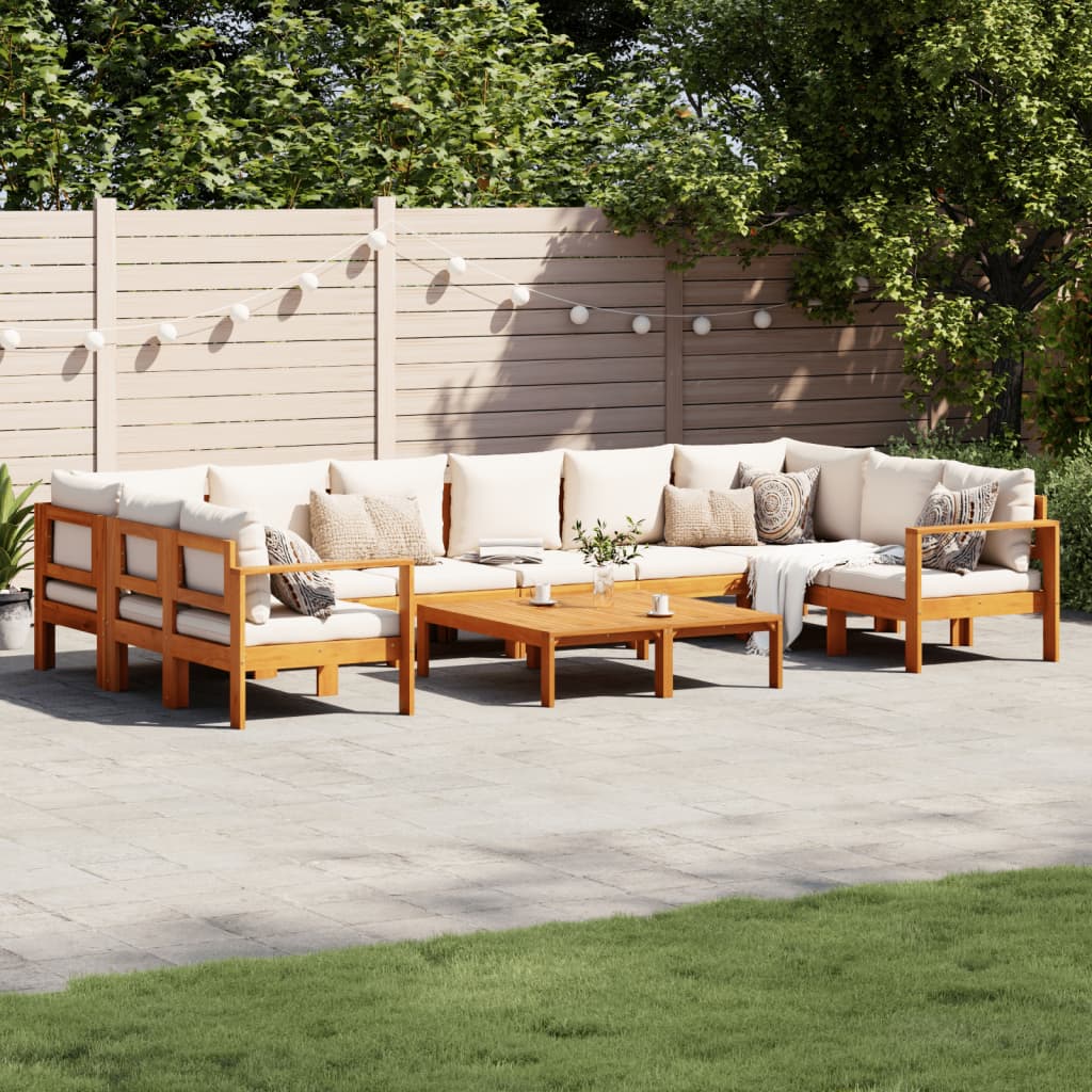 vidaXL 8-tlg. Garten-Sofagarnitur mit Kissen Massivholz Akazie