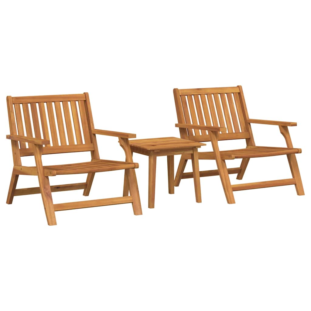 vidaXL Gartenstuhl 3 pcs Braun Massivholz Akazie