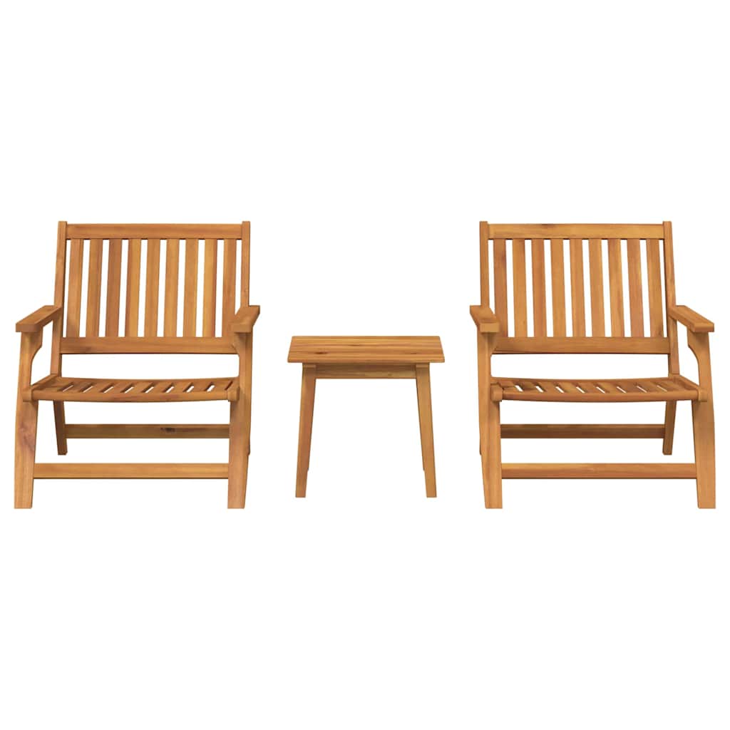 vidaXL Gartenstuhl 3 pcs Braun Massivholz Akazie