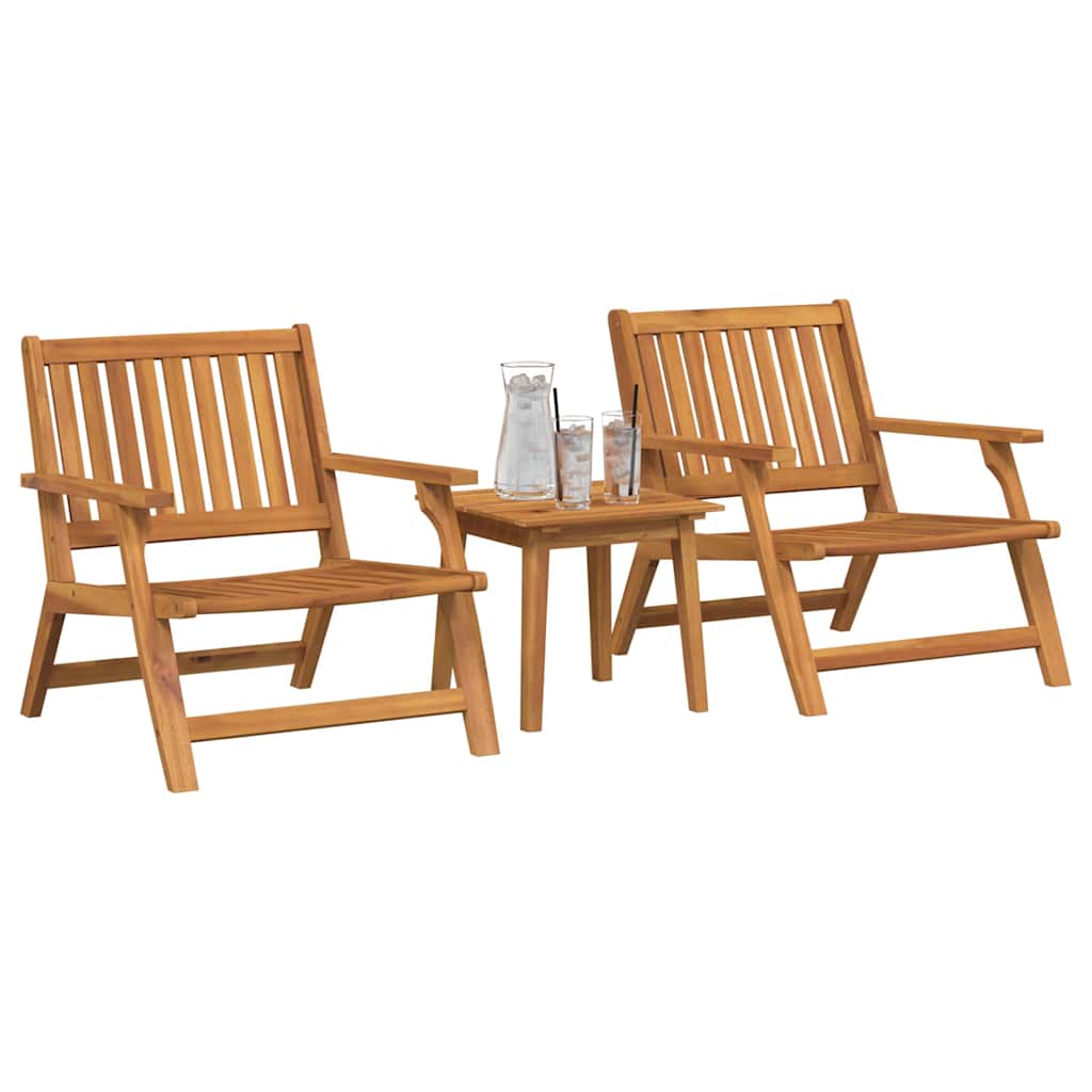 vidaXL Gartenstuhl 3 pcs Braun Massivholz Akazie