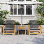 vidaXL Gartenstühle mit Tisch 3 pcs Schwarz Massivholz Akazie