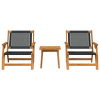 vidaXL Gartenstühle mit Tisch 3 pcs Schwarz Massivholz Akazie