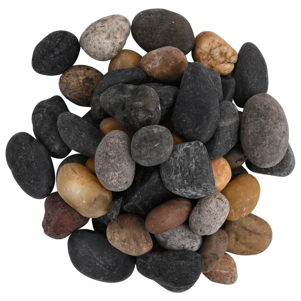 vidaXL Polierte Kiesel 10 kg Mehrfarbig 5-8 cm