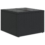 vidaXL 12-teiliges Gartensofa-Set mit Kissen, schwarzes Polyrattan