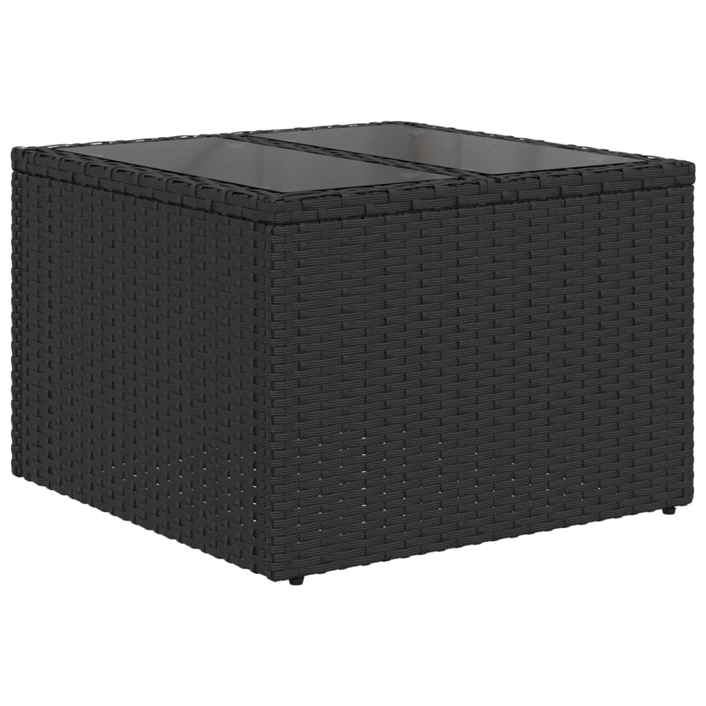 vidaXL 12-teiliges Gartensofa-Set mit Kissen, schwarzes Polyrattan