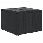 vidaXL 10-teiliges Gartensofa-Set mit Kissen, schwarzes Polyrattan