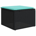 vidaXL 7-teiliges Gartensofa-Set mit Kissen, schwarzes Polyrattan