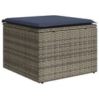 vidaXL 11-teiliges Gartensofa-Set mit Kissen, grau, Polyrattan