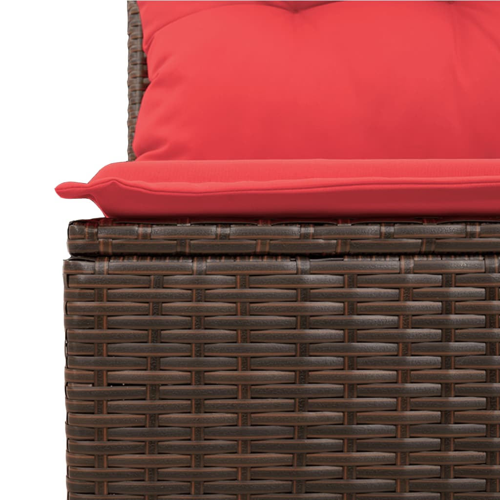 vidaXL 12-teiliges Gartensofa-Set mit Kissen, braun, Polyrattan
