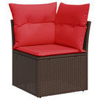 vidaXL 13-teiliges Gartensofa-Set mit Kissen, braun, Polyrattan